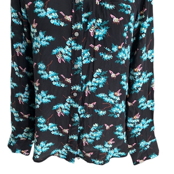 J. Crew Silk Botanical Bees Printed Button Down Blouse - 6 - Picture 6 of 14